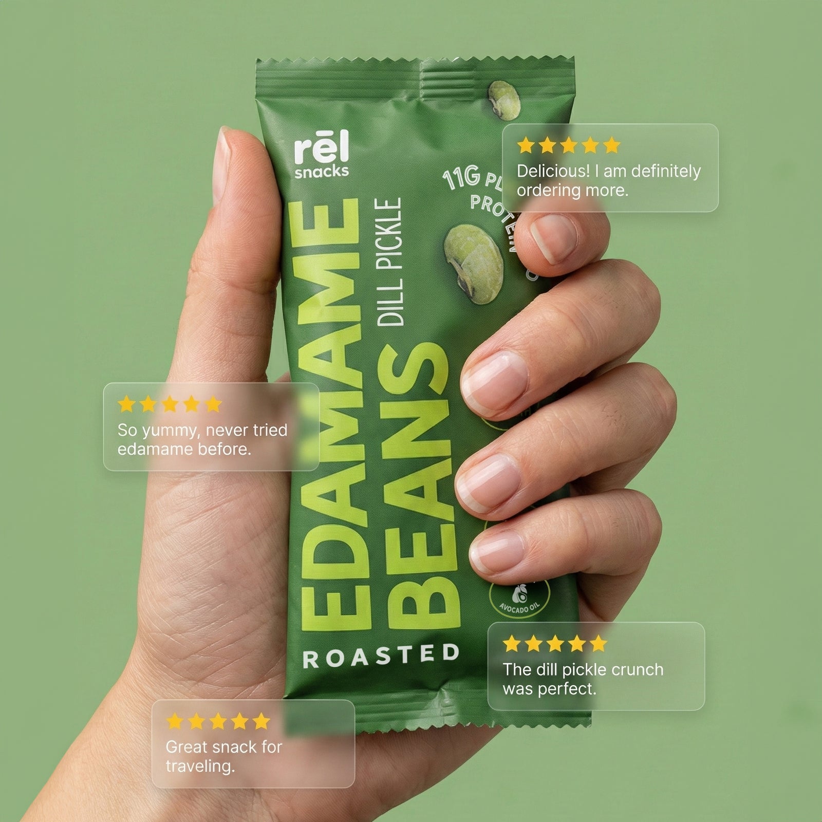 Roasted Edamame - Dill Pickle (10 PACK)