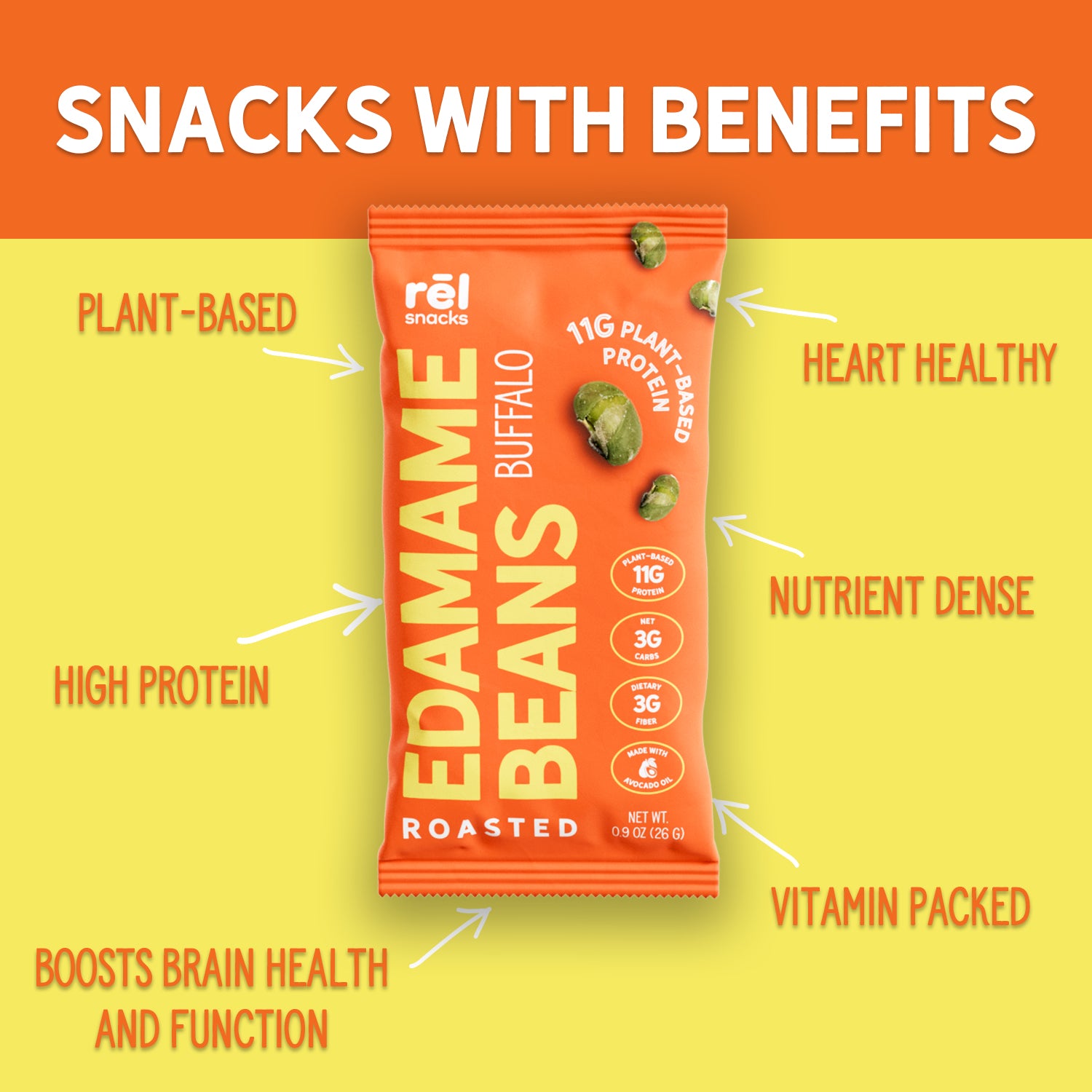 Buffalo - Roasted Edamame (10 Pack)