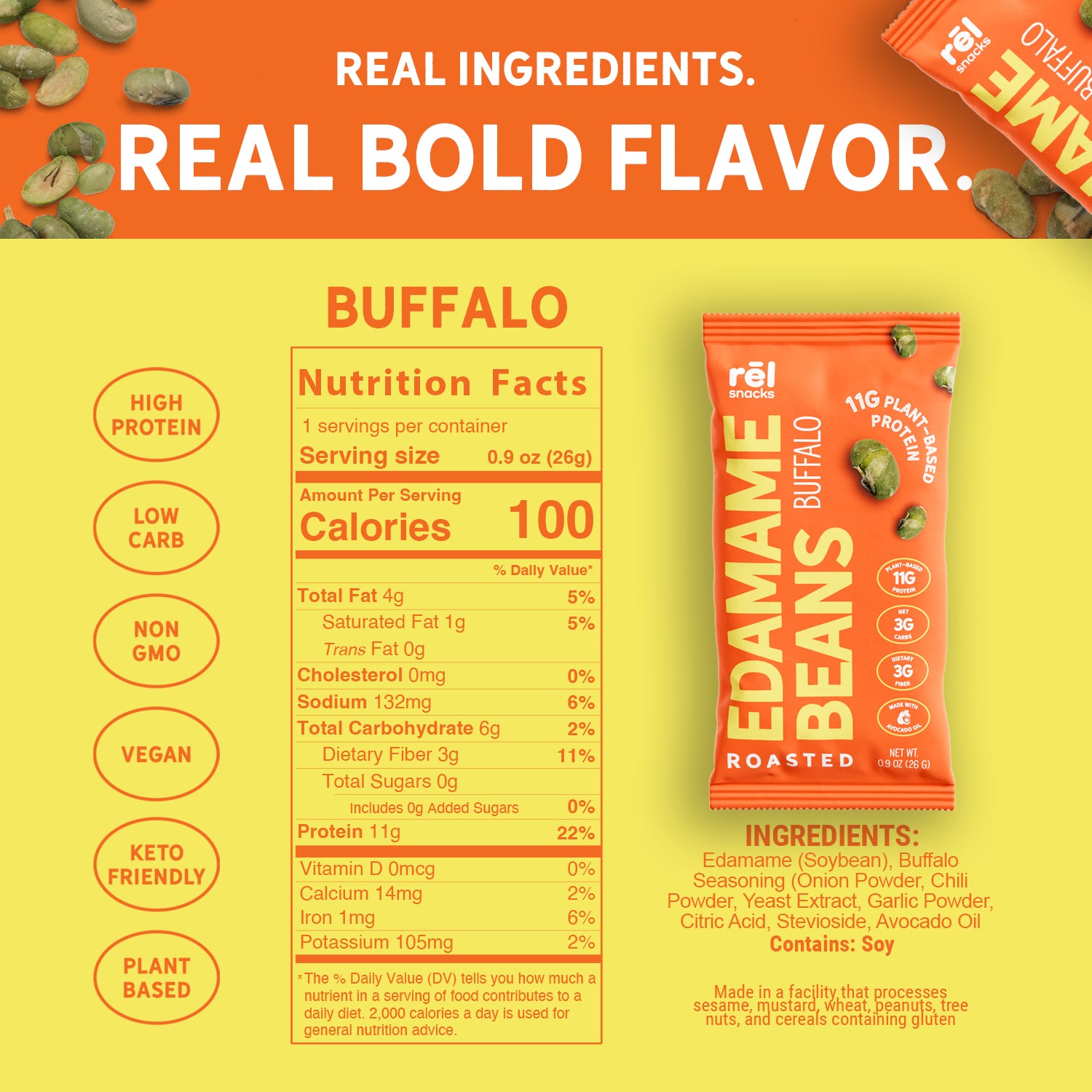 Buffalo - Roasted Edamame (10 Pack)