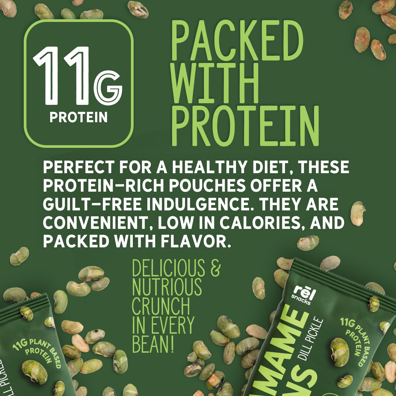 Crunchy Roasted Edamame Beans (DILL PICKLE) (0.9OZ) (10 PACK)