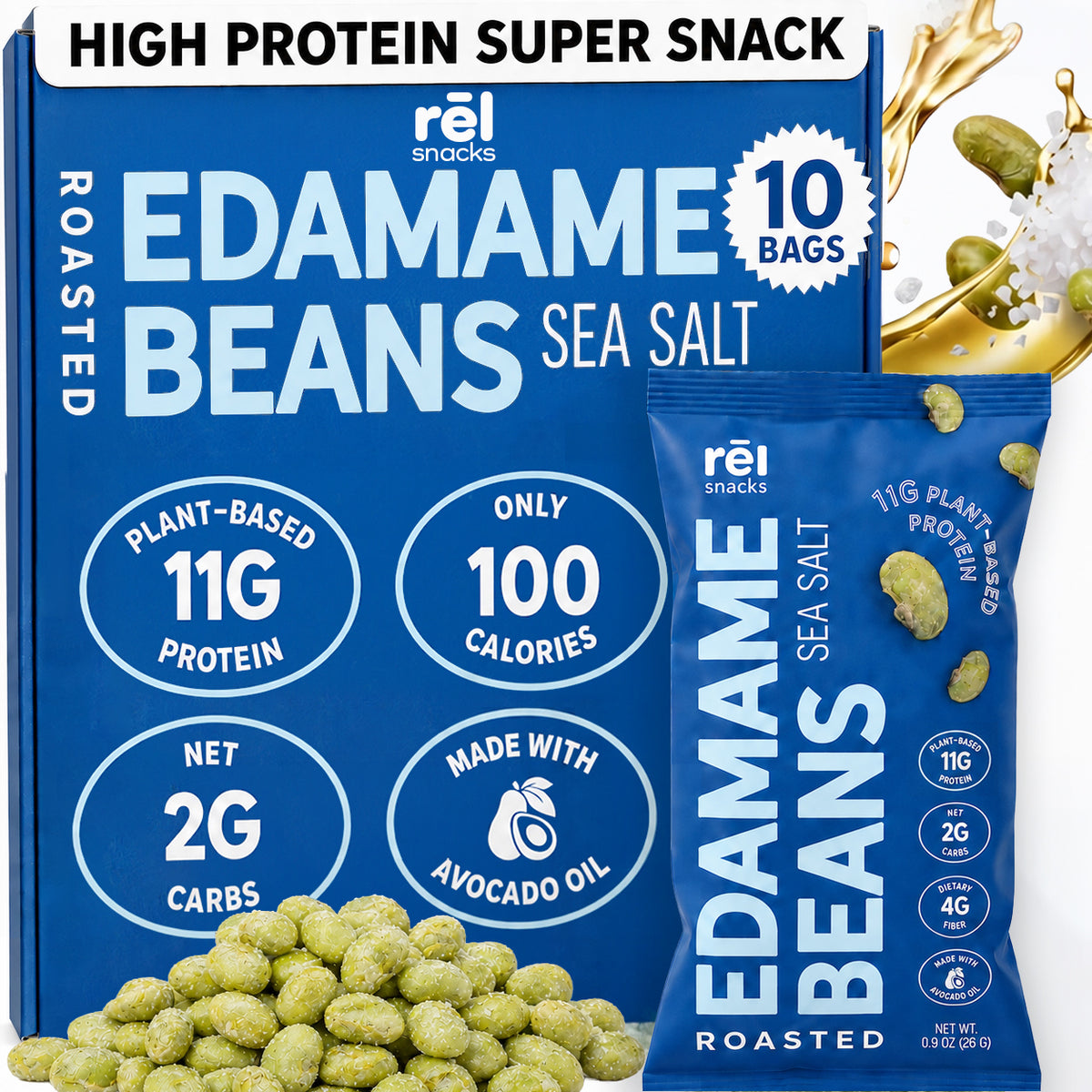 Sea Salt - Roasted Edamame (10 Pack)