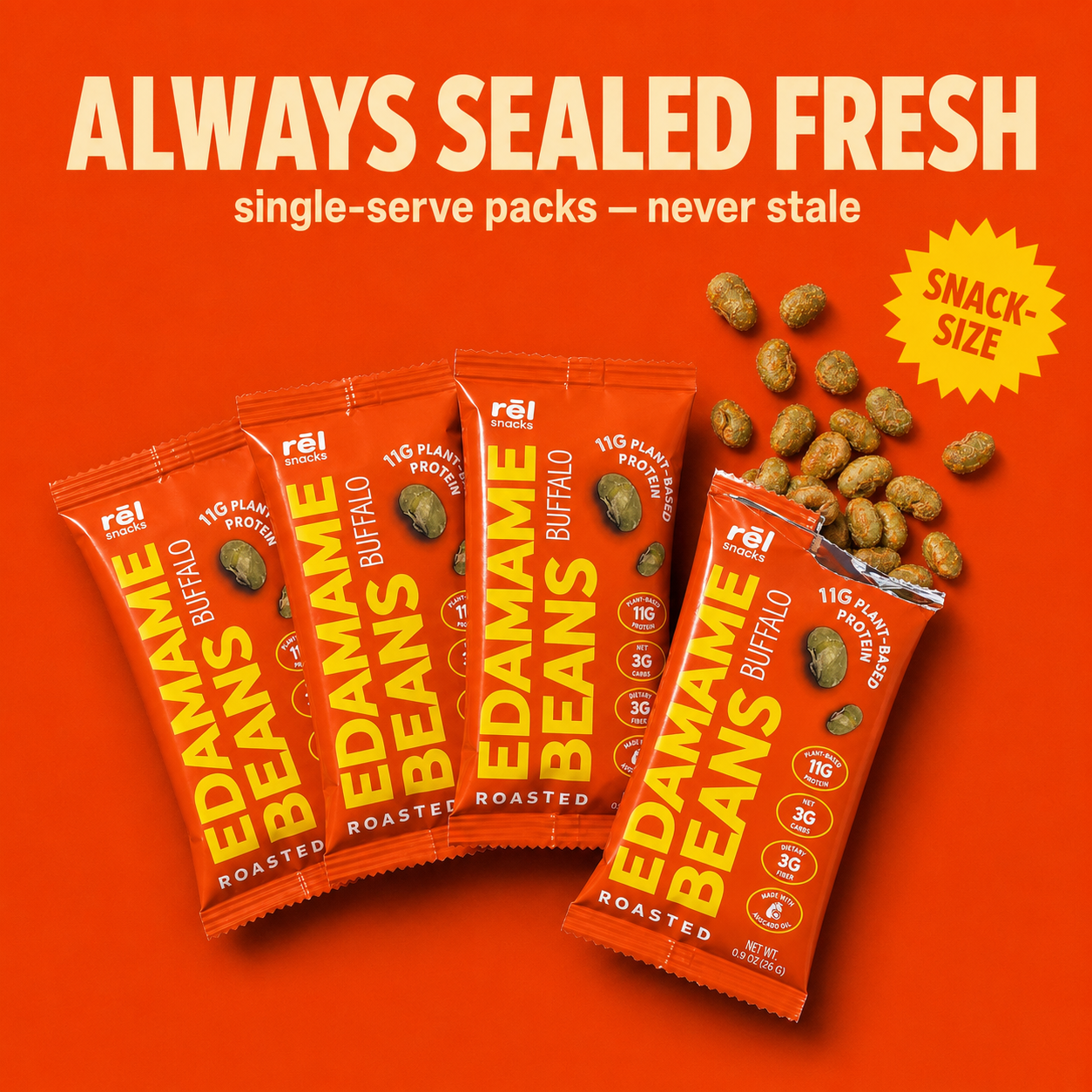 Buffalo - Roasted Edamame (10 Pack)