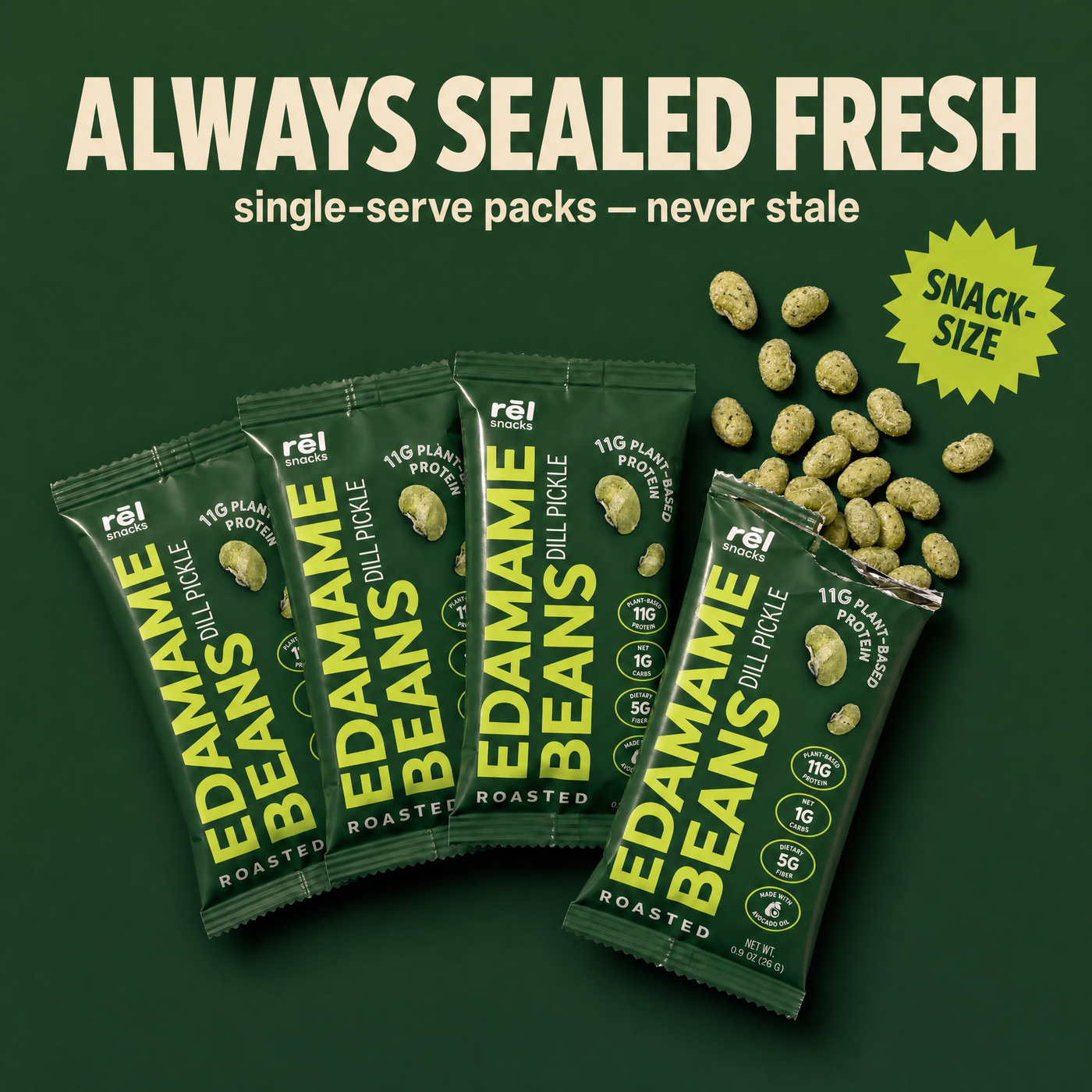 Dill Pickle - Roasted Edamame (10 Pack)