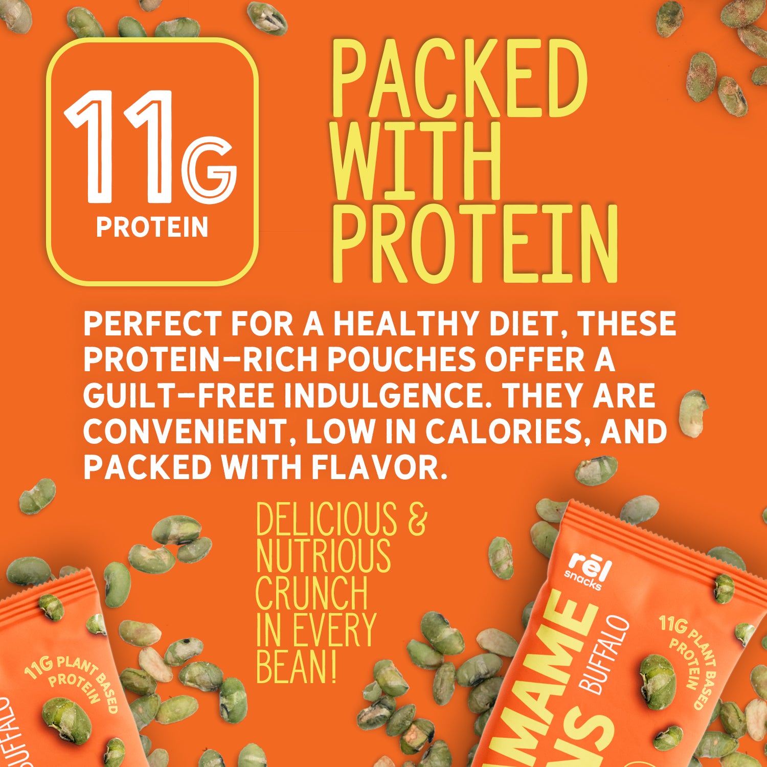 Crunchy Roasted Edamame Beans (BUFFALO) (0.9OZ) (10 PACK)