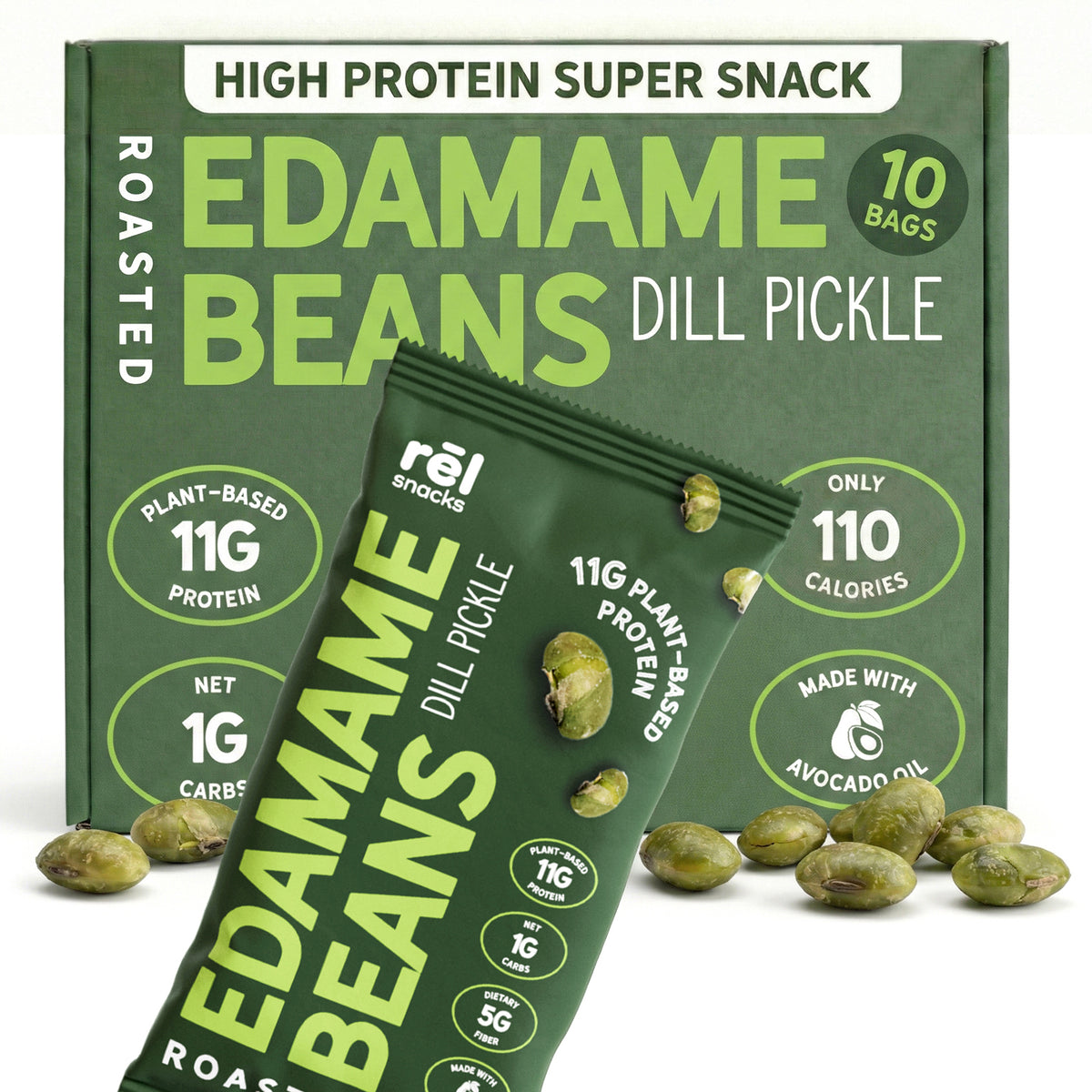 Roasted Edamame - Dill Pickle (10 PACK)