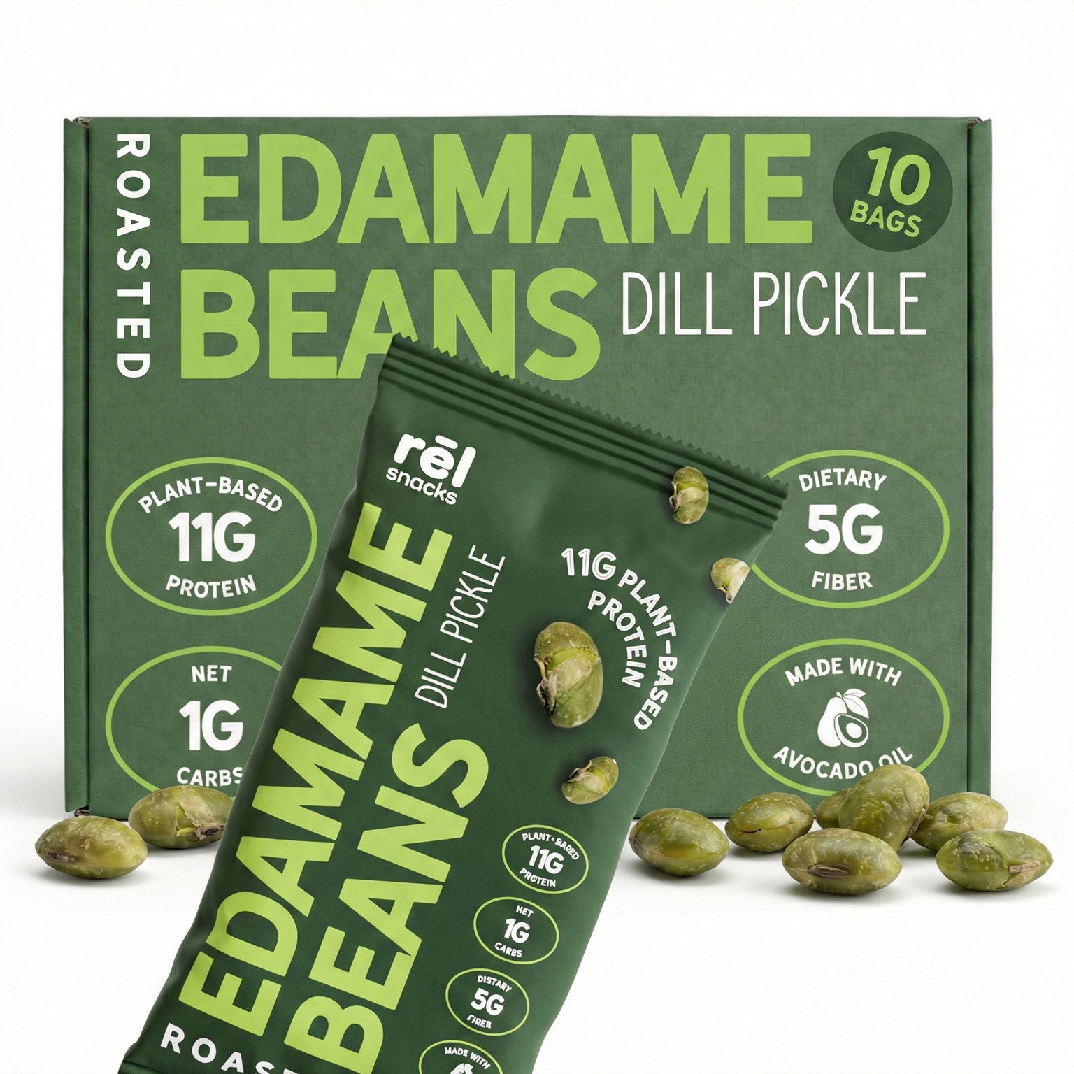 Roasted Edamame - Dill Pickle (10 PACK)