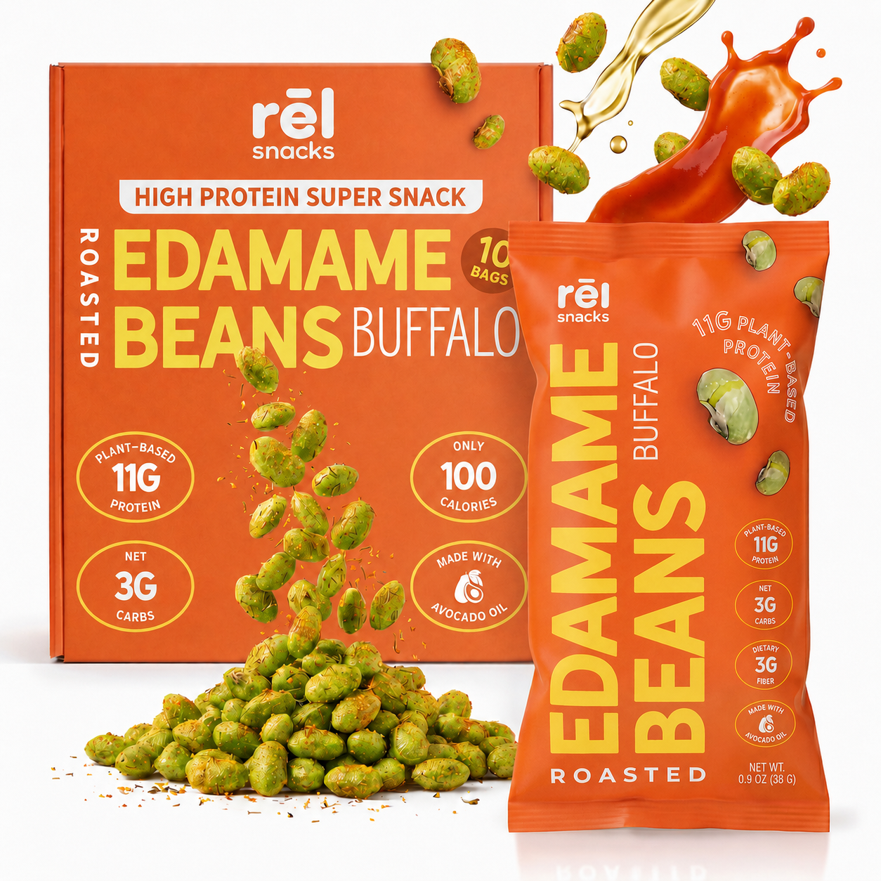 Buffalo - Roasted Edamame (10 Pack)