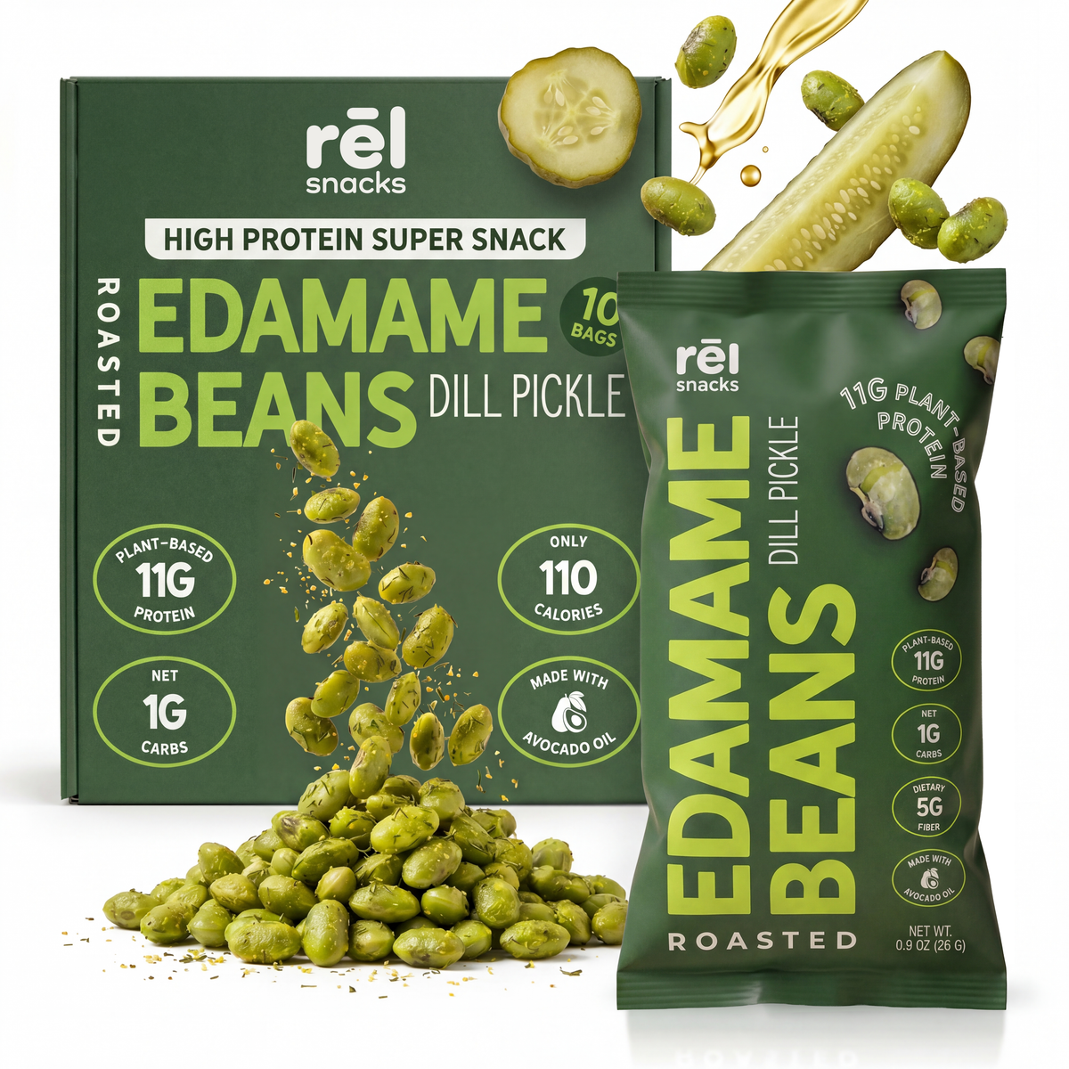 Dill Pickle - Roasted Edamame (10 Pack)