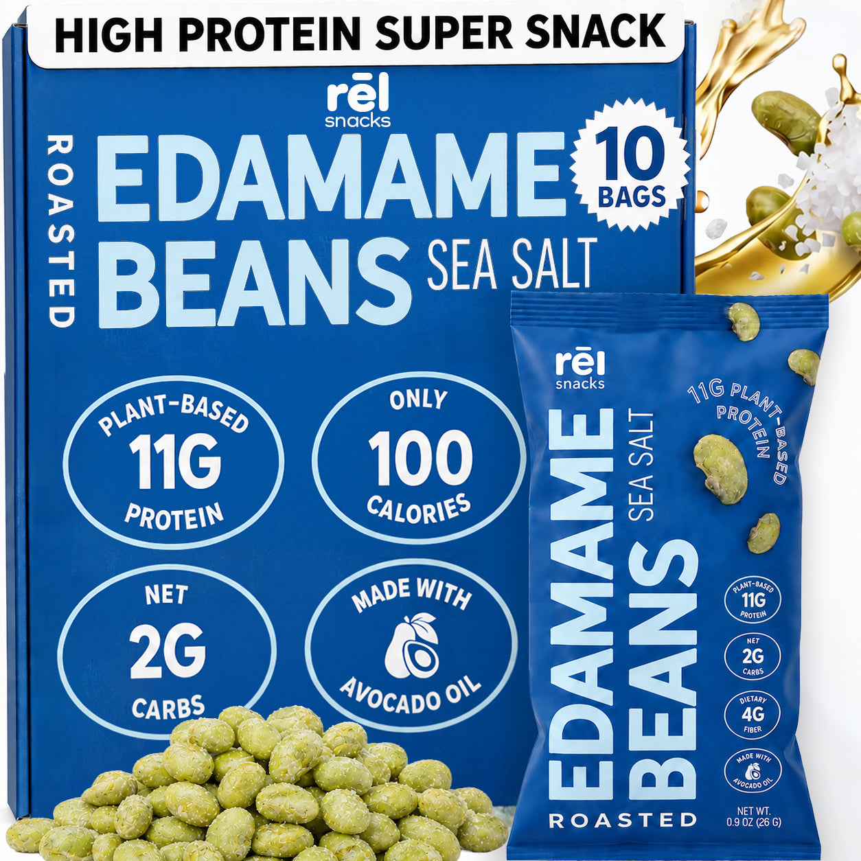 Sea Salt - Roasted Edamame (10 Pack)