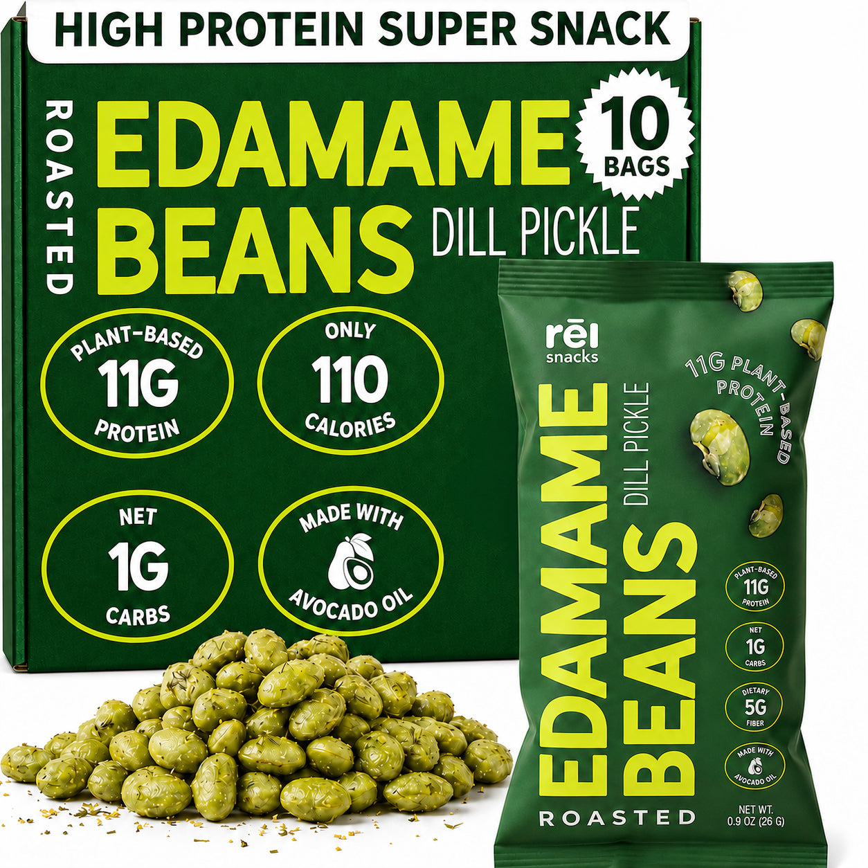Dill Pickle - Roasted Edamame (10 Pack)